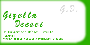 gizella decsei business card