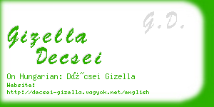 gizella decsei business card